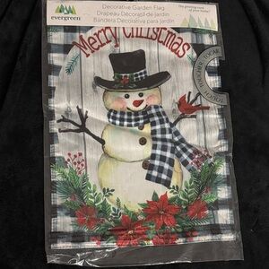 Merry Christmas Snowman Garden Flag - Festive Multi-Color
